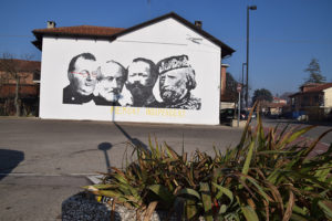 Santena murales di piazza Carducci vandalizzato